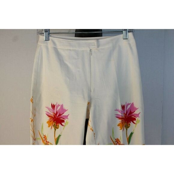 ladies womyn floral pants size 2 - Picture 2 of 6